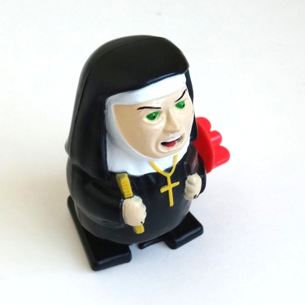 Vintage Mechanical Fire Spitting Nun Windup Moving Animated - Picture 1 of 5